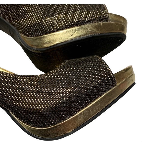 Rampage women's black and gold peep toe heels, 7.5 - Picture 11 of 13